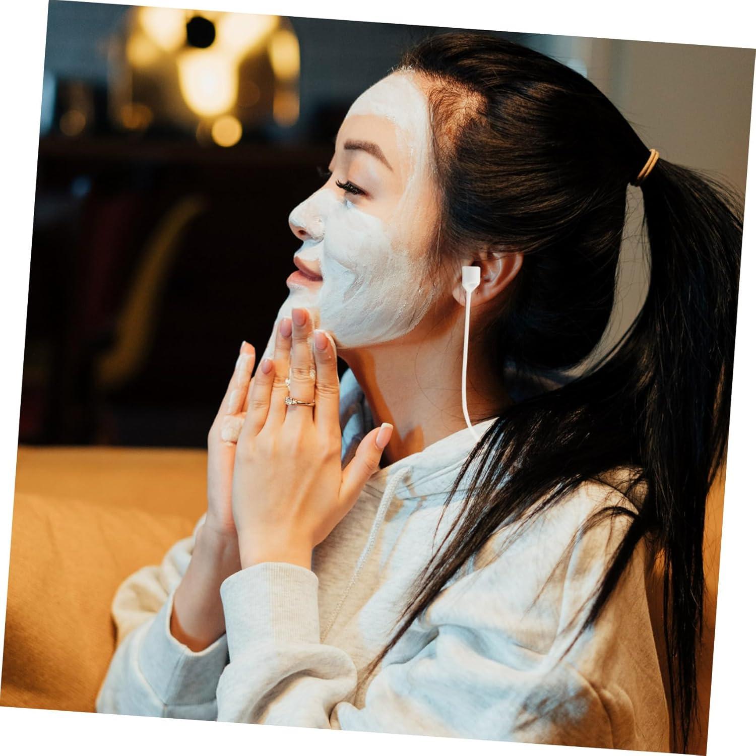 IWOWHERO 4Pcs Magnetic Anti-Lost Wireless Headset Lanyard Lightweight Silicone Earpiece Rope for Portable Neck Strap for Secure Carry and Easy Operation image number 4