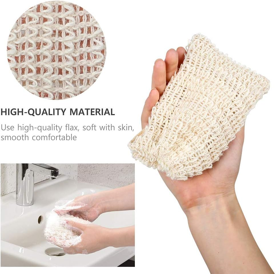 OTYMIOW 30 Pack Soap Saver Bag Soap Exfoliating Bag Pouch Soap Saver Natural Sisal Soap Bag Hand Made Soap Bag Mesh Soap with Drawstring for Bath & Shower Use