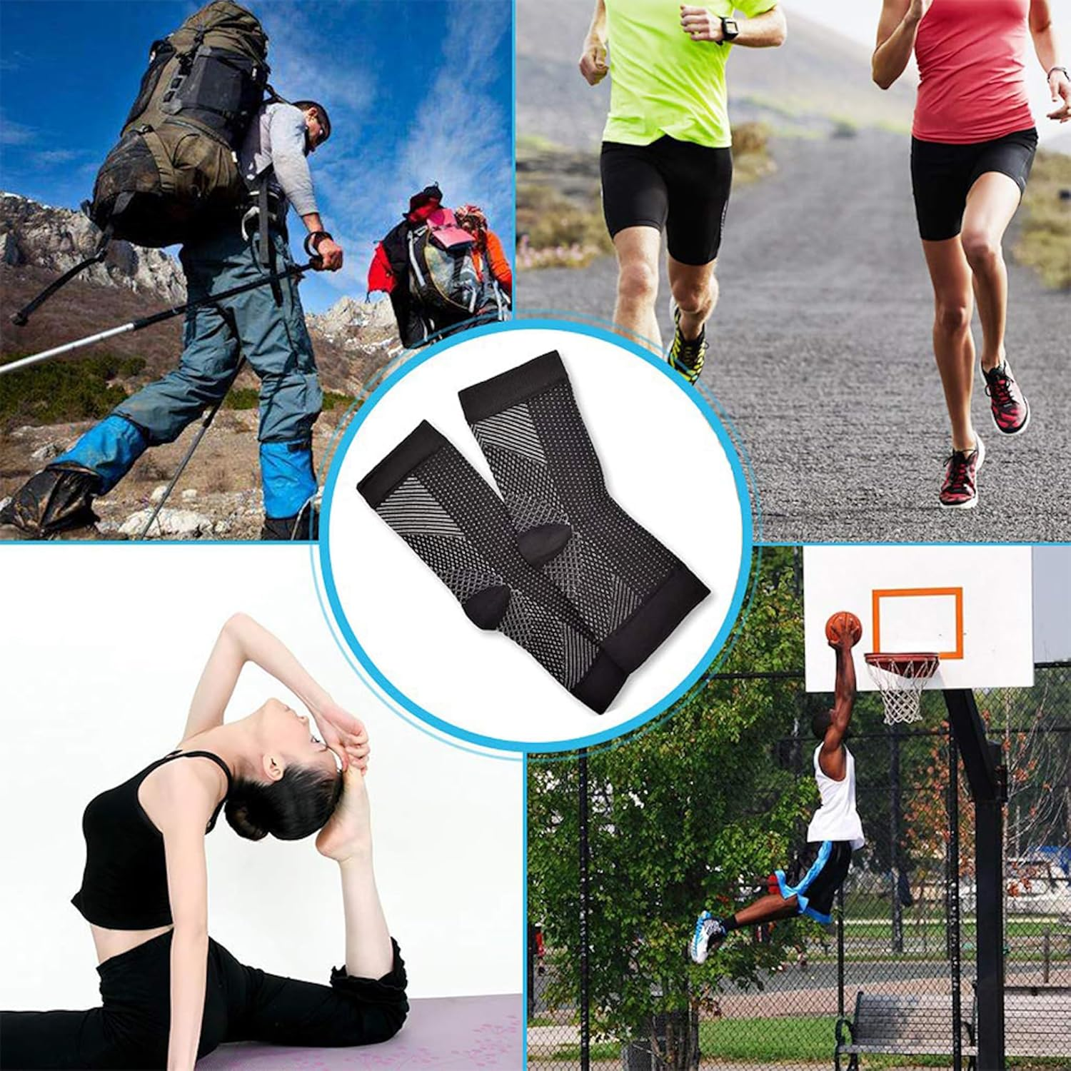 Plantar Fasciitis Socks with Arch Support, Foot Care Ankle Brace Ankle Support Compression Sleeve Socks, Eases Swelling & Heel Spurs, Ankle Brace Support, Increases Circulation image number 5