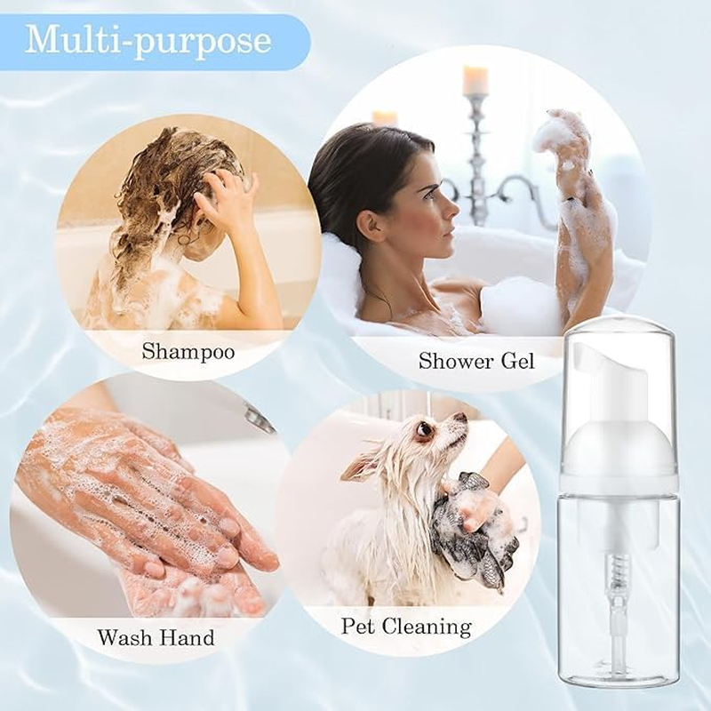 6Pcs Foam Pump Bottle Small Foam Dispenser Pump Clear Empty Travel Foaming Pump Bottle Refillable Containers for Hand Soap Shampoo Foaming Cosmetics