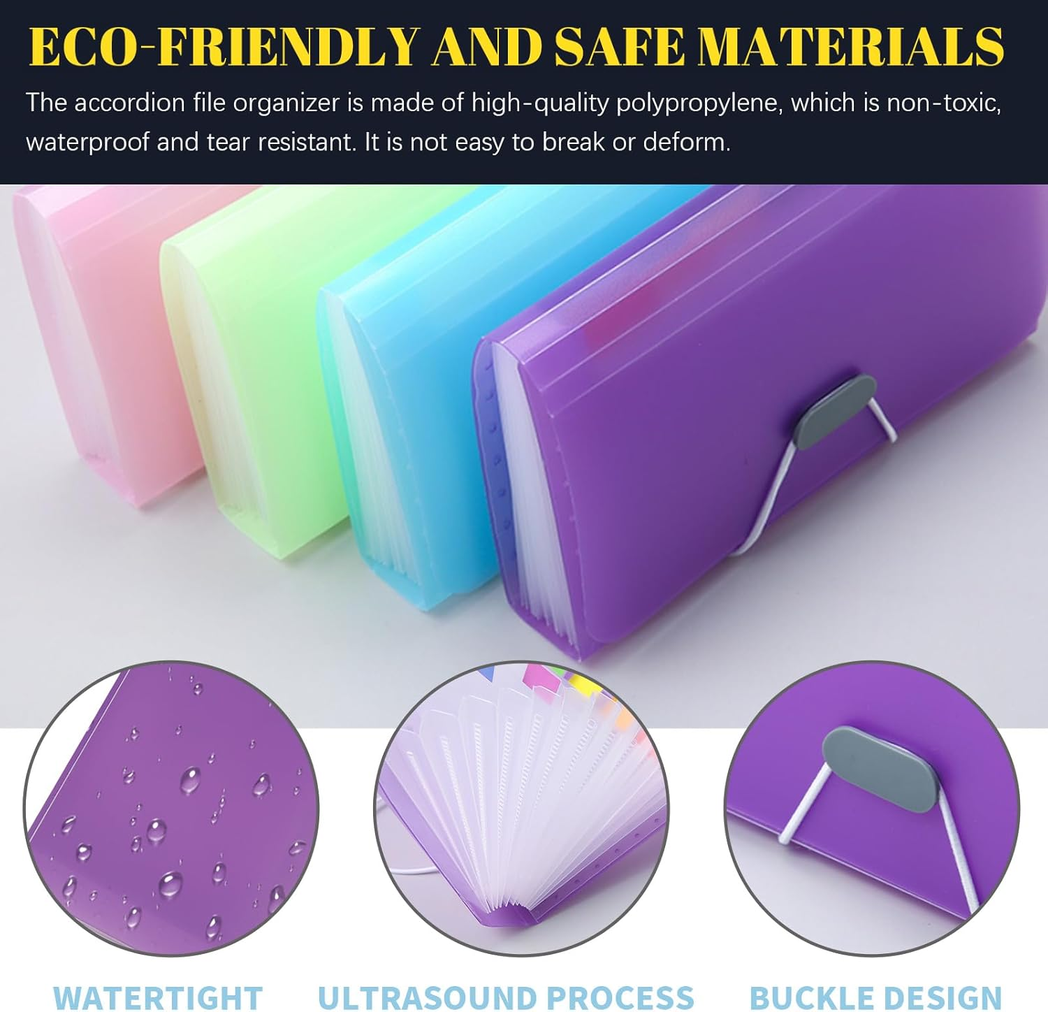 4Pcs A6 Expanding File Folder with Label, 13-Pockets Mini Accordion File Organizer Portable Receipt Organizer Mini Organizer Wallet for Storage Invoice Receipt Cards image number 5