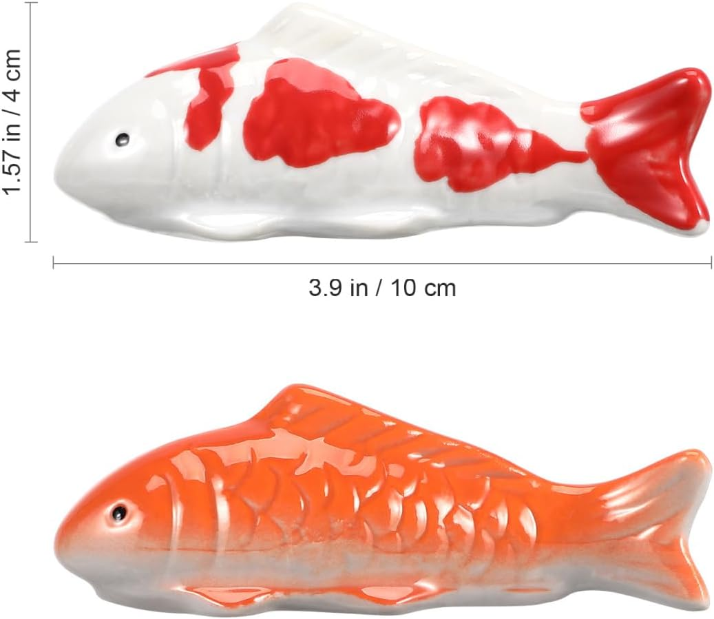 YARNOW 2Pcs Ceramic Floating Fish Decorations - Lifelike Goldfish for Aquarium, Fish Tank, Garden Pond - Lightweight and Vivid