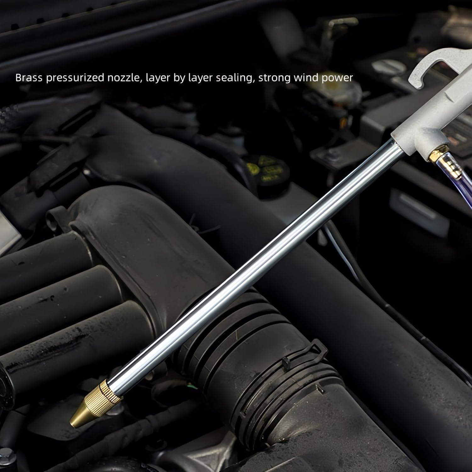 Grey High-Pressure Air Power Engine Cleaner Gun Wash Sprayer Tool with Hose image number 3