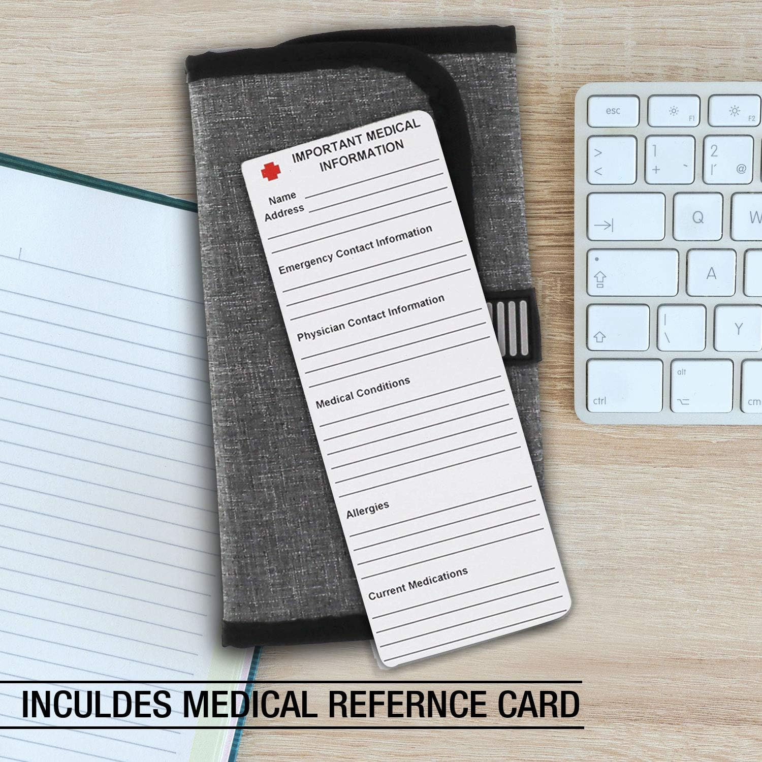 Lewis N. Clark AM/PM Folding Pill Organizer + Supplement Case for OTC Medicine,  + Vitamins - 16 Slot Pouch, Gray image number 2