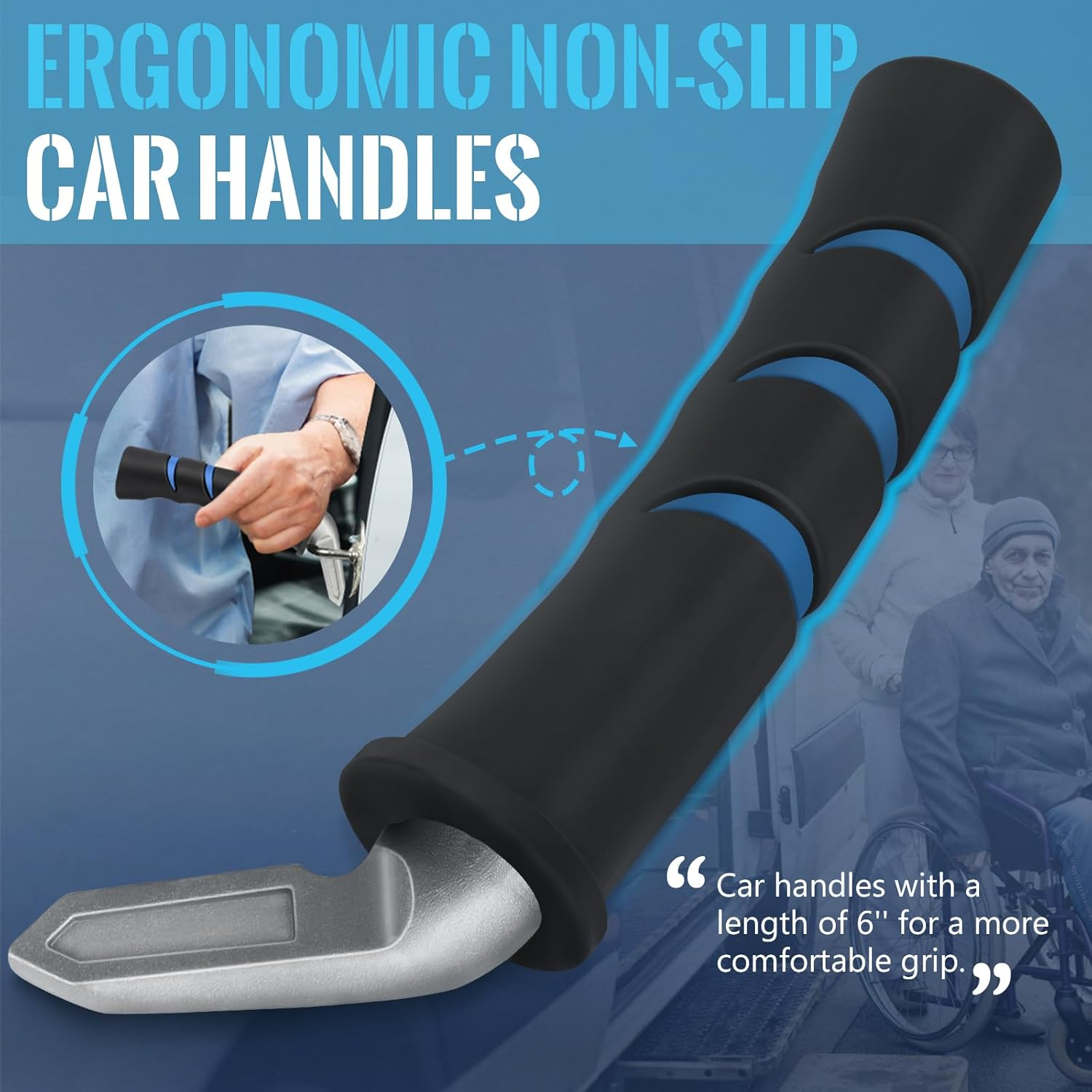 2 Pack Car Door Handle for Elderly - Vehicle Support Assist for Handicapped, Portable Auto Suitable for Seniors, Handicap, Injured image number 2