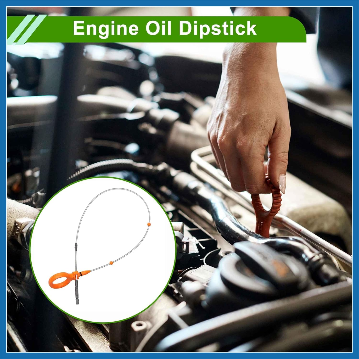 No.06F115611E Engine Oil Dipstick for Volkswagen Golf Variant 2004-2007 Orange Oil Level Dip Stick Double Hole Indicator Plastic Metal 1 Pcs image number 2