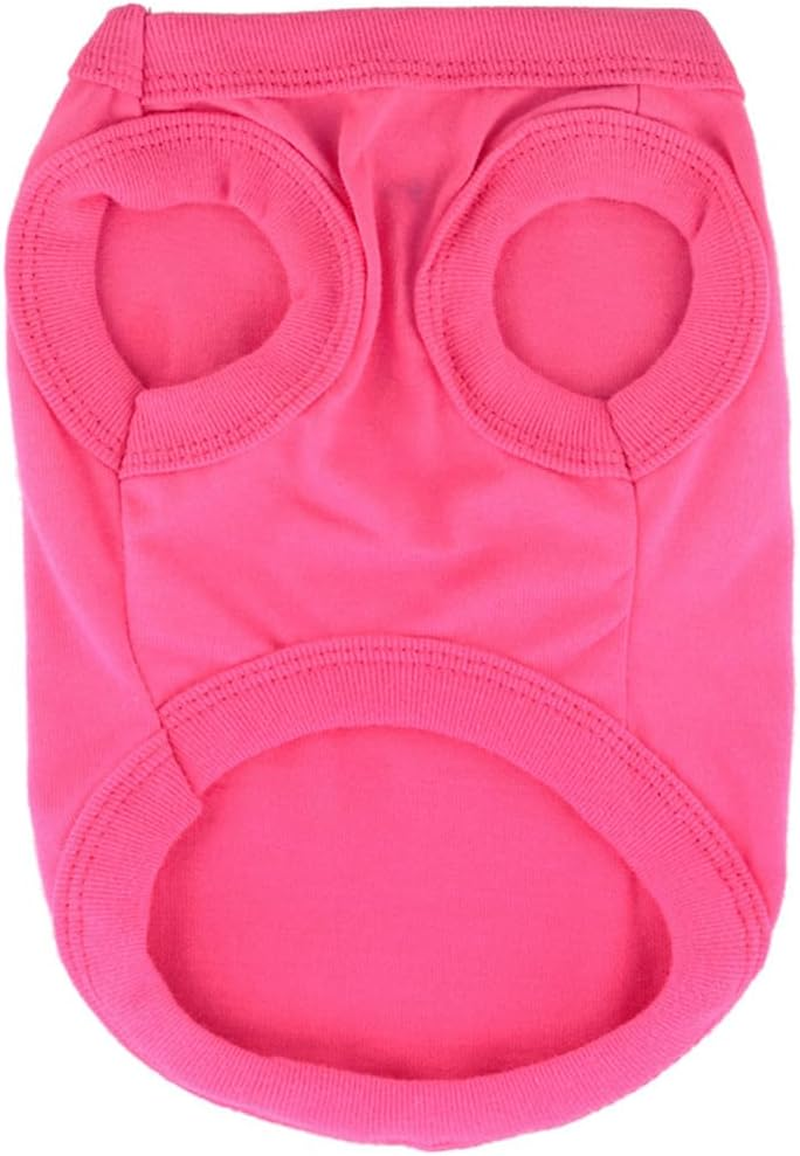 2 Pack Plain Dog Shirts for Small Dogs Girl Blank Pet Clothes Breathable Doggy Outfits for Yorkie Chihuahua Teddy French Bulldog Hot Pink & Puprle (Neck Girth 10.24'') image number 4