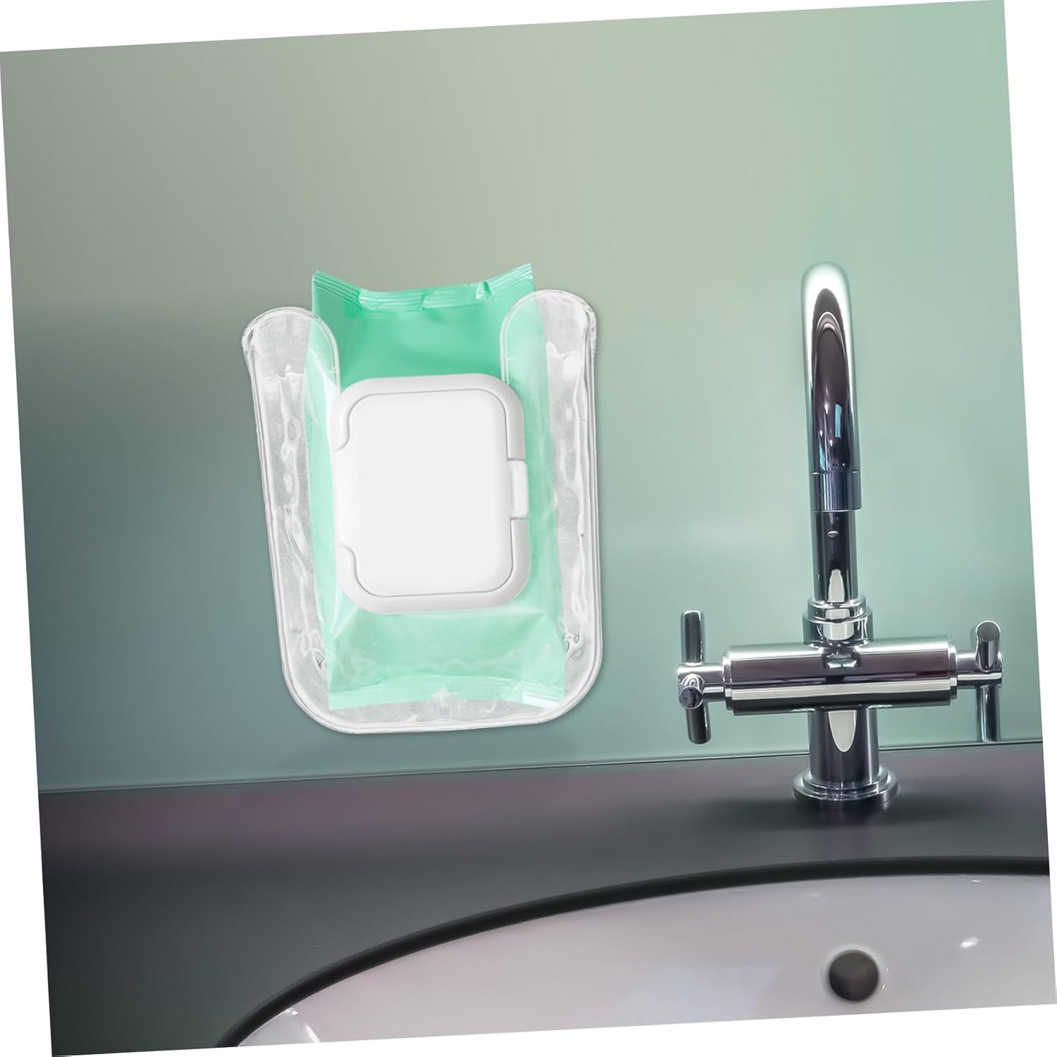 Alipis Toilet Paper Organizer Wall-Mounted Tissue Box Holder Wipes Container Bathroom Accessory image number 2