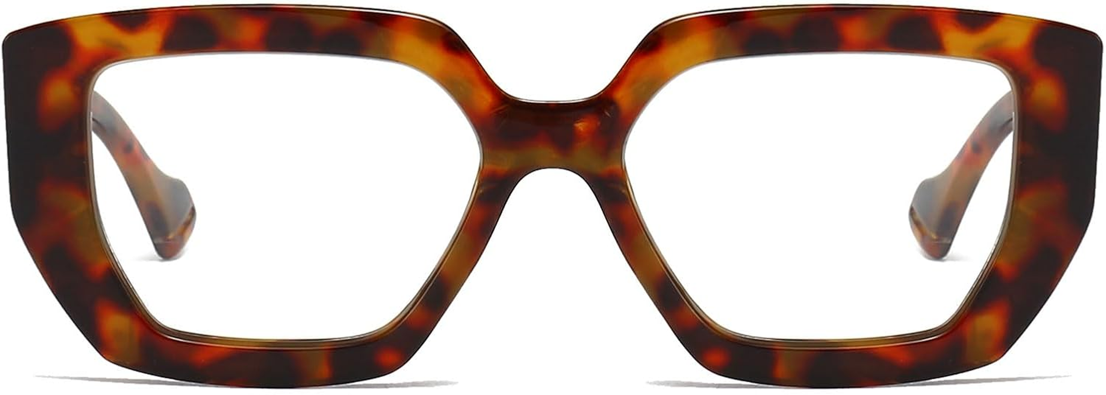 LJCZKA Oversized Square Blue Light Glasses Women Men Thick Frame Computer Glasses anti Eye-Fatigue for Reading, Texting & Gaming