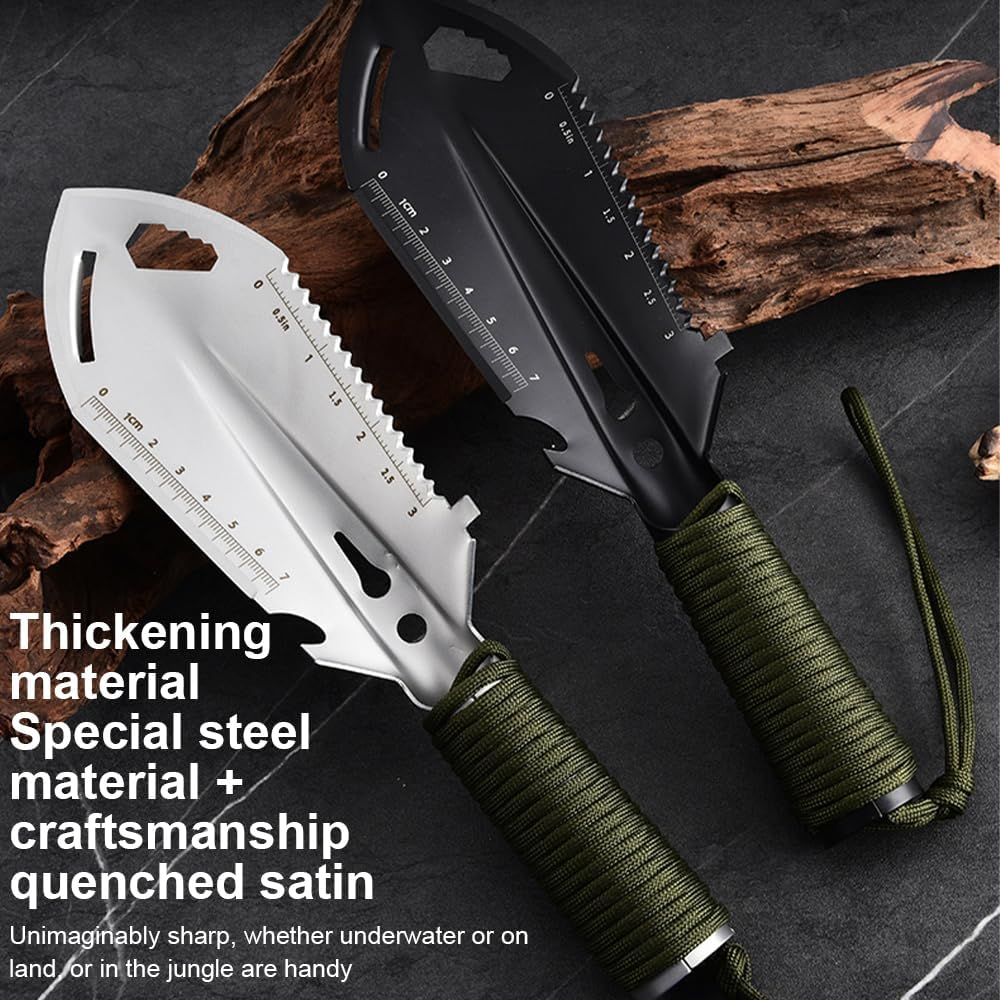HHWRT Portable Survival Shovel, Entrenching Tool, Multifunctional Camping Gear Survivals Tools, Folding Survival Shovel, Camping Shovels, Versatile Gardening Trowel, Survivals Gear (2Pcs) image number 5