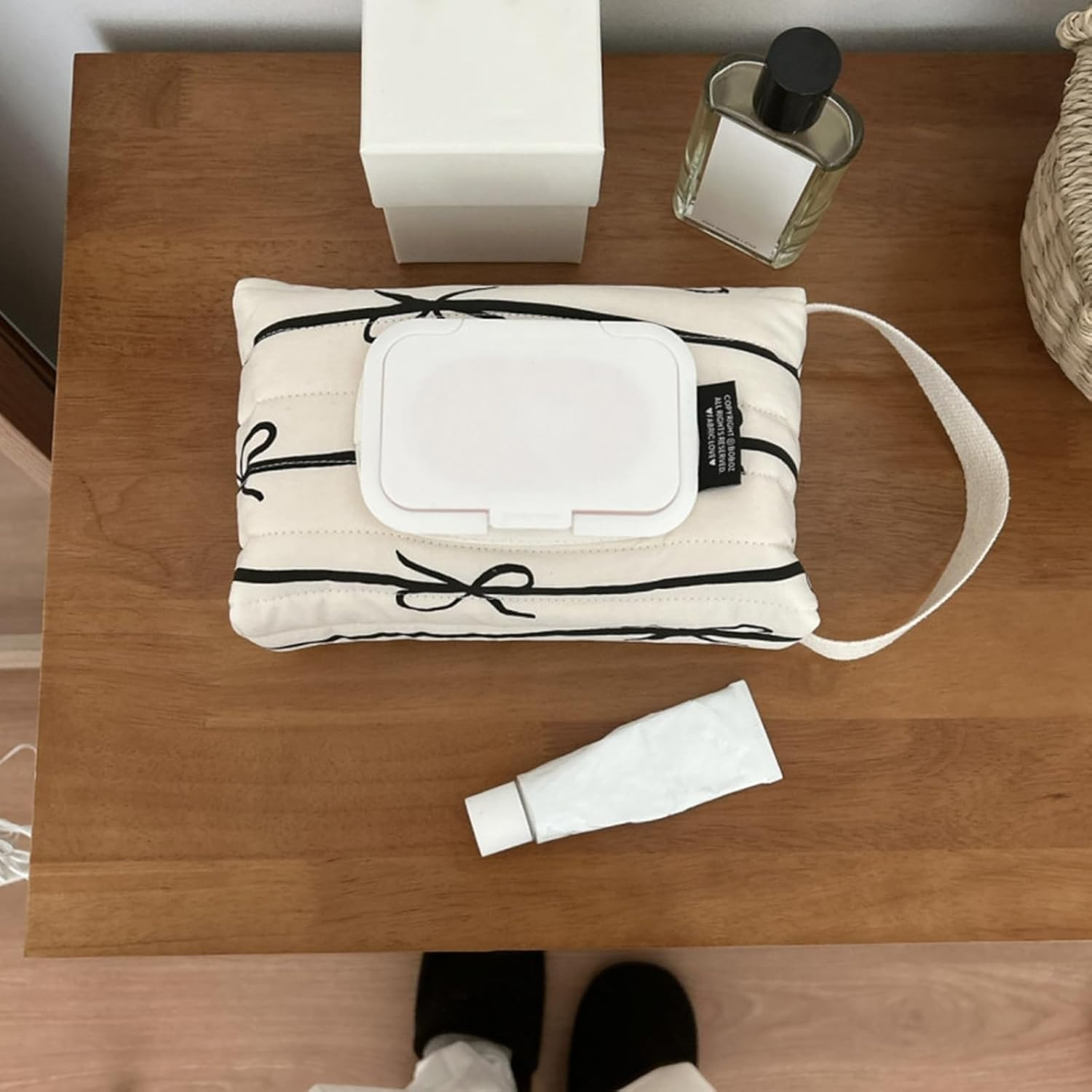 Refillable Wipe Containers - Wipe Dispenser Storage Bag, Bow Stripe Baby Wipe Case, Cotton Bag Wipe Container, Baby Wipe Organizer, Wet Wipe Case, Baby Wipe Case, Perfect for Parents , Baby image number 6