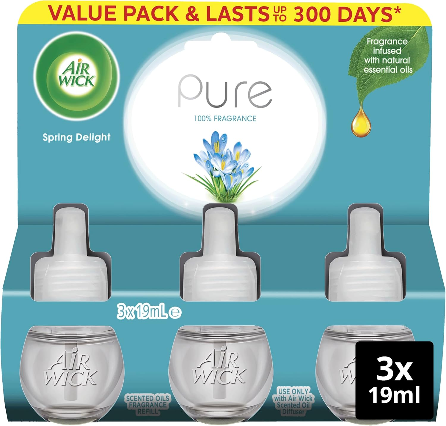 Air Wick Pure Liquid Electric Spring Delight Spray Refill 19 Ml (Pack of 3)