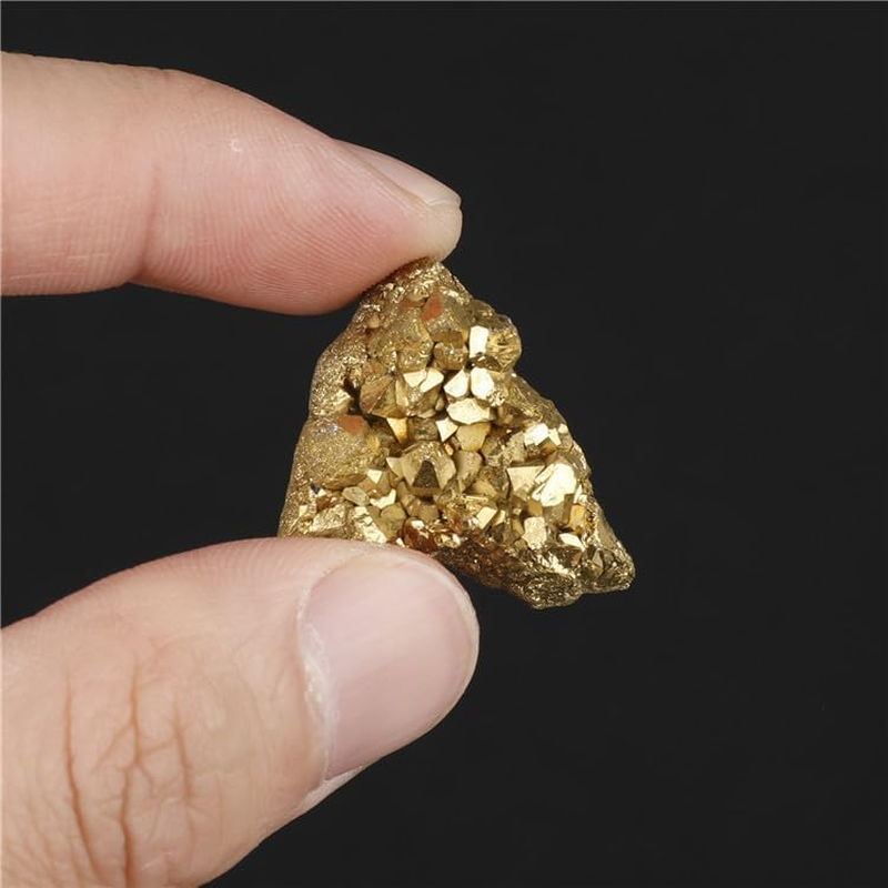 Namvo 2Pcs Natural Pyrite Stone and Minerals Natural Crystal Quartz Stone for Divination Chakra Energy Healing Stones image number 2