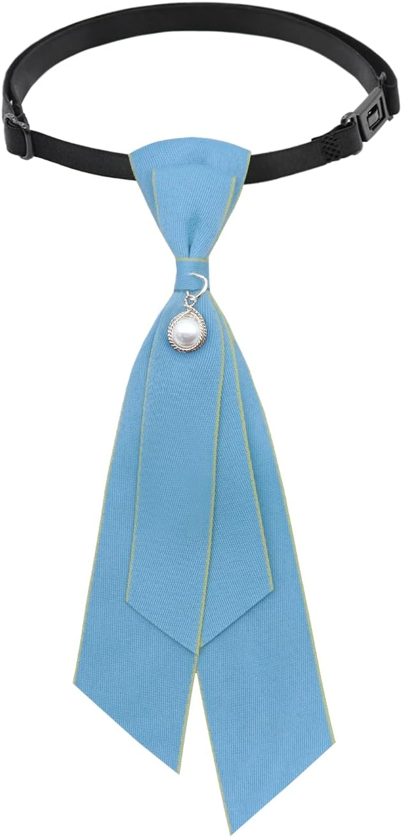 Bow Tie for Women, Adjustable Womens Tie Girls Uniform Ties Pre Tied Womens Necktie with Artificial Pearl for School