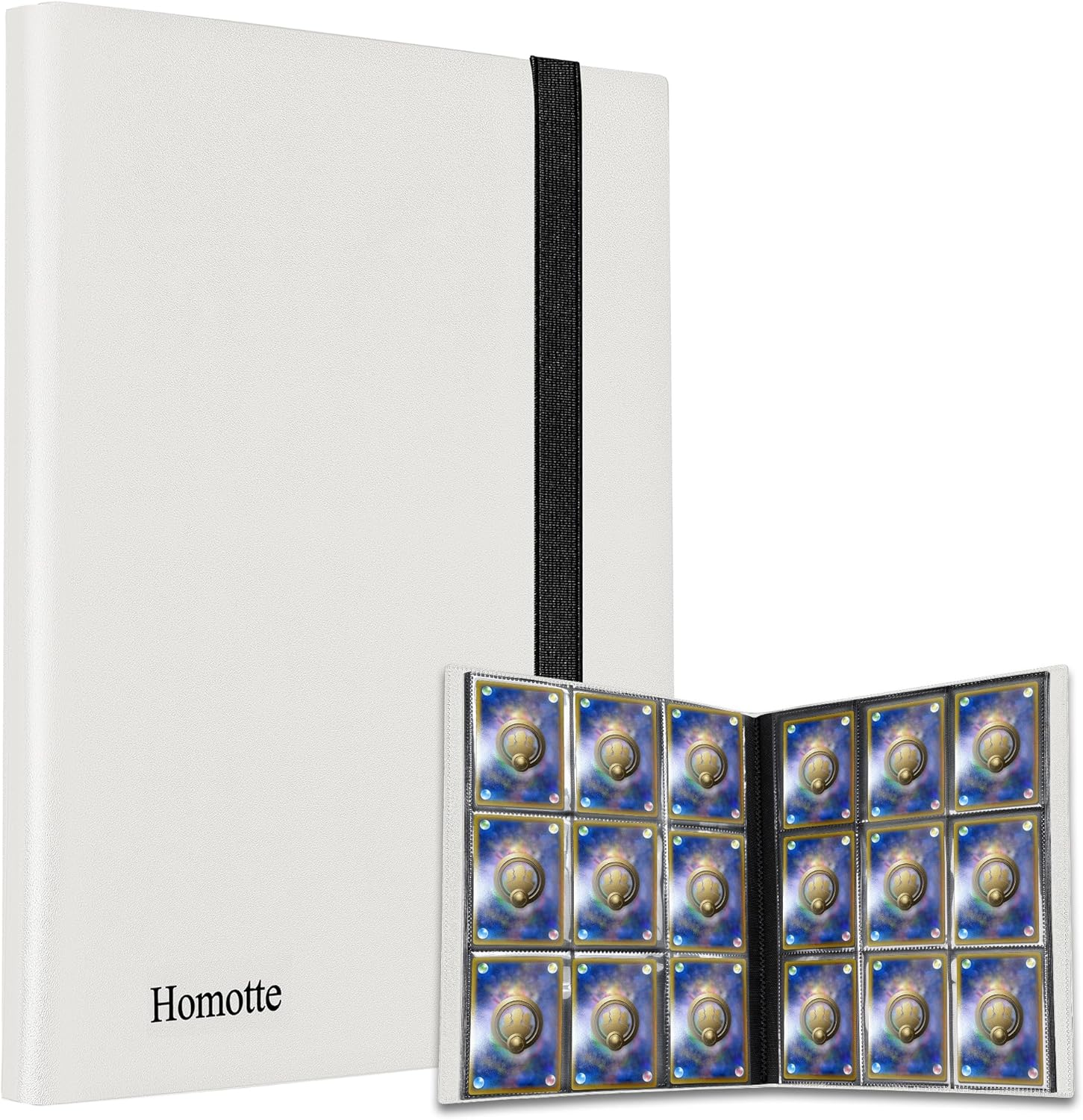 Trading Cards Binder, 9 Pocket Baseball Football Binder 360 Side Loading Trading Card Holder, Standard Size Card Organize Album for Sports TCG(BLACK)