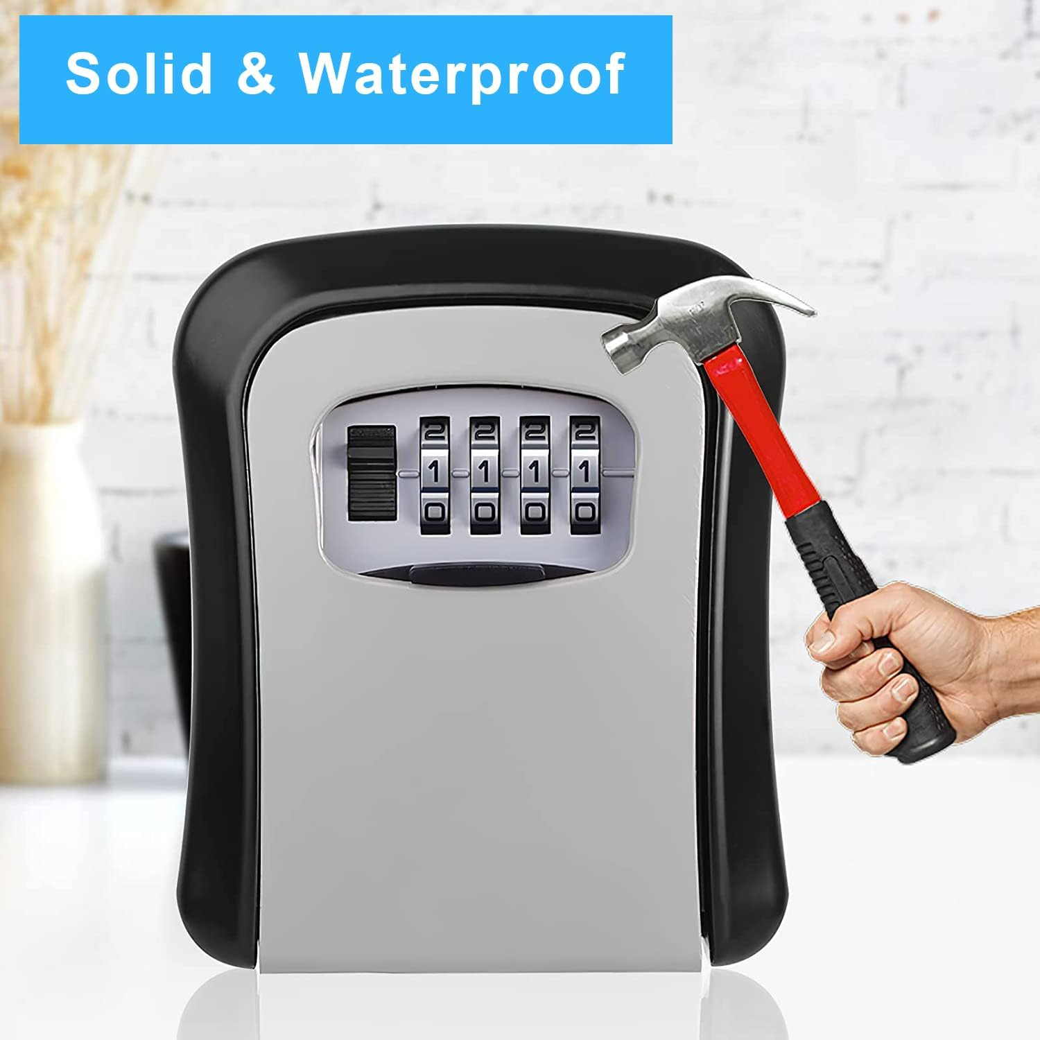 Key Cabinet Wall Mounted, Outdoor Key Lock Box, Keychain with 4-Digit Combination, Waterproof and Safety Lock Box, Key Safe Outdoor for Home Garage School Elderly Parents Key Cabinet image number 6