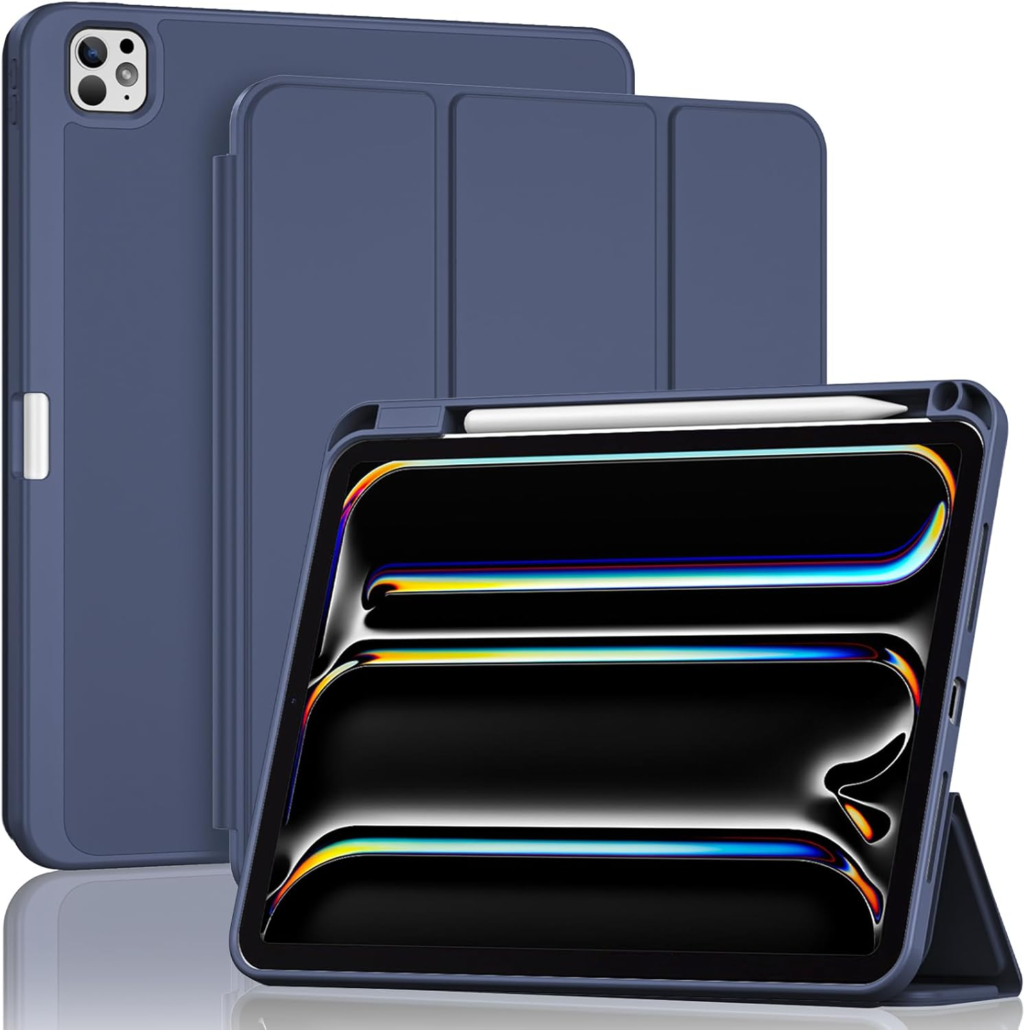 Procase Case for Ipad Air 11 Inch 2025 M3/ 2024 M2, 10.9 Inch Air 5Th/ 4Th Generation Case with Pencil Holder, Smart Protective Cover for Ipad Air 5 4 -Pink