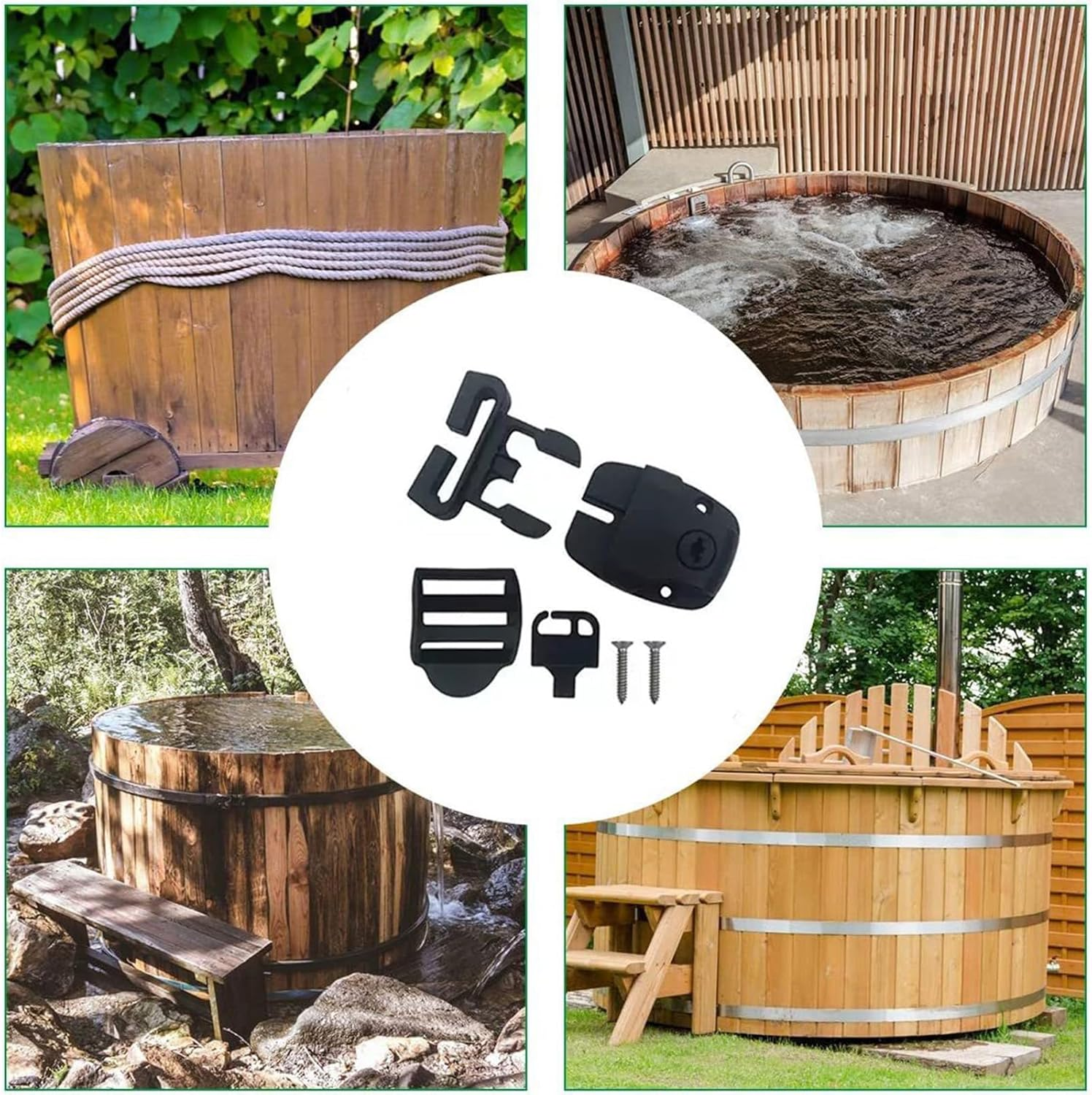 Durable Plastic Hot Tub Cover Clips Set - 4 Pcs Child-Safe Latch Replacement Kit with Key, Screws & Wide Strap Fit - Spa/Jacuzzi Accessories for Broken Cover Repair image number 6