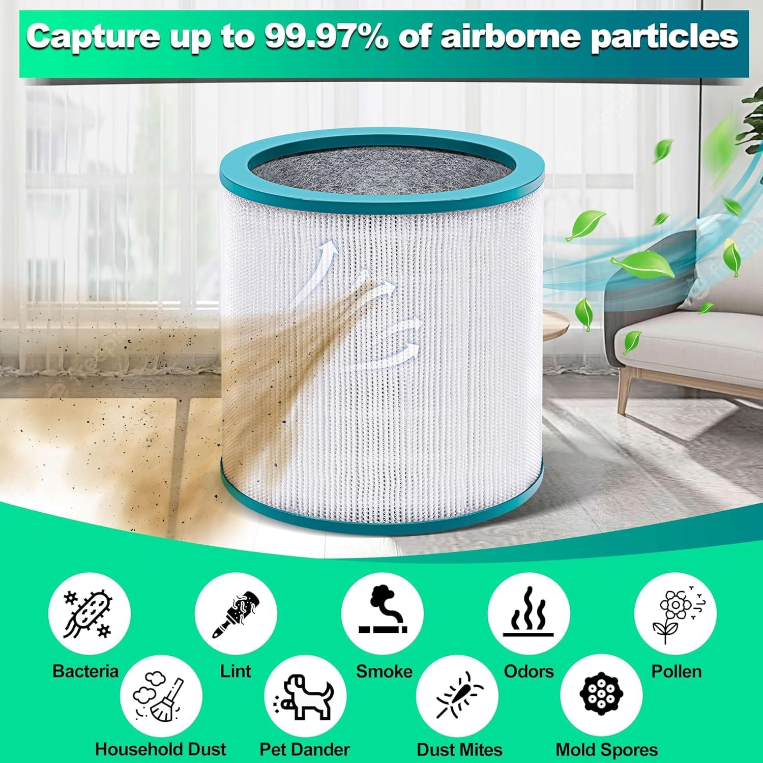 True HEPA Replacement Filter Compatible with Dyson Tower Purifier Pure Cool Link TP01, TP02, TP03, AM11, BP01 Models Compare to Part 968126-03 Air Purifier Filter Replacement image number 1