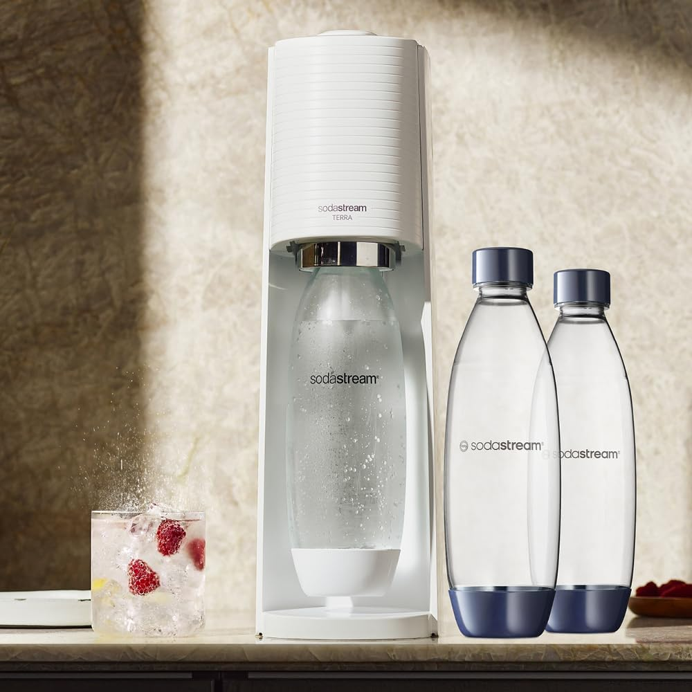 Sodastream, 2 Individual Dishwasher Safe Bottles for Duo, Terra, E-Terra, Art, Gaia, Dark Blue