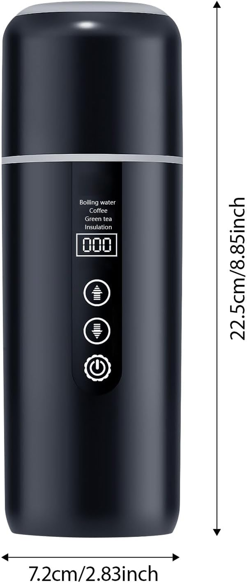 1. Portable USB Car Kettle 12V/24V 500Ml Fast Heating Cup for Coffee Tea Travel & Road Trips Travel Heating Cup with USB for Coffee & Tisane - White image number 4