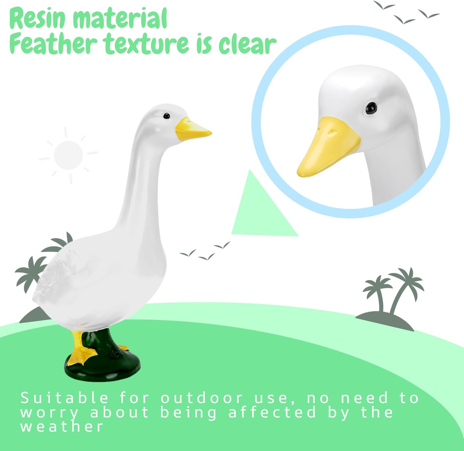 Garden Goose Statue Large, Resin Goose Sculpture Decor, Oorch Goose for Garden Yard Outdoor, 17" H image number 4