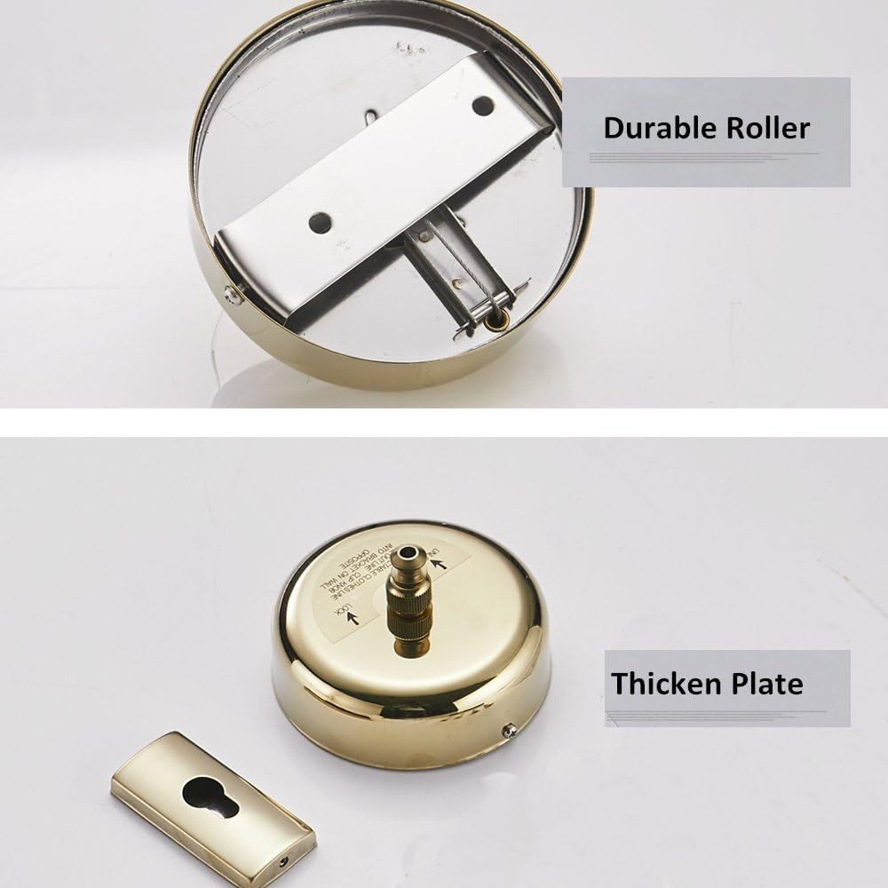 Besy Retractable Clothesline SUS304 Stainless Steel Clothes Dryer with Adjustable Stainless Steel Rope String Hotel Style Heavy Duty,9.2 Feets,Golden Finish, round Style image number 6