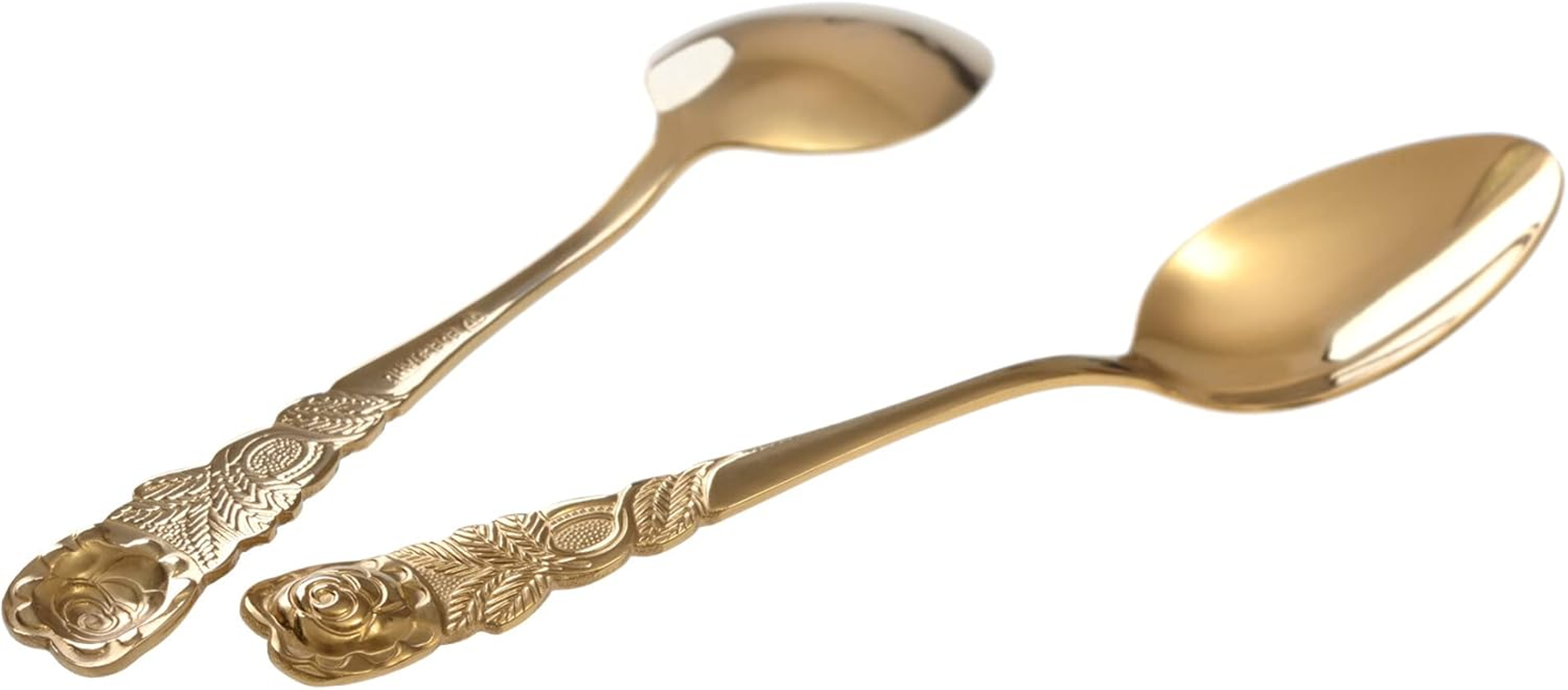 GR&Auml;WE Coffee Spoons Set of 6 Stainless Steel Rose Design Gold image number 1
