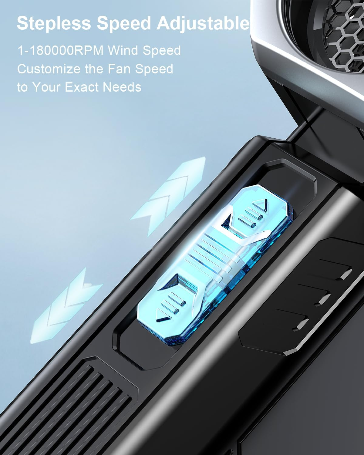 Compressed Air Duster, Super Power Adjustable Speed Cordless Air Duster Turbo Mini Blower with Rechargeable for PC Cleaning Kit Keyboard Cleaner Dust Blower for Computer House Outdoor and Car image number 2