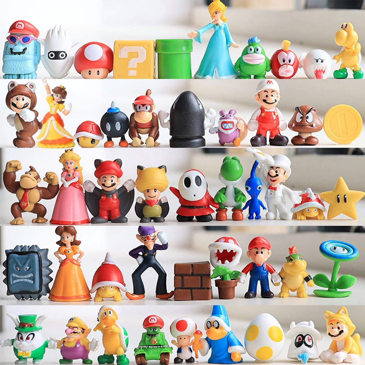 Pack of 18 Super Mario Cake Decorations, Birthday Decoration, Figures Set, Costume for Children, Party Cake Decoration image number 4