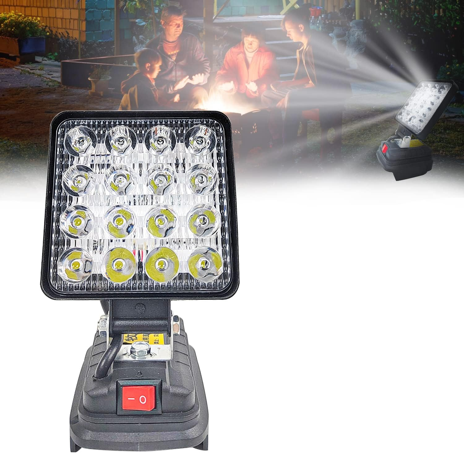 Munloo Battery Lamp for Makita 18 V, 27 W LED Work Light, Multifunctional LED Spotlight, Portable Construction Site Lamp, Torch, Lithium Ion Battery image number 4