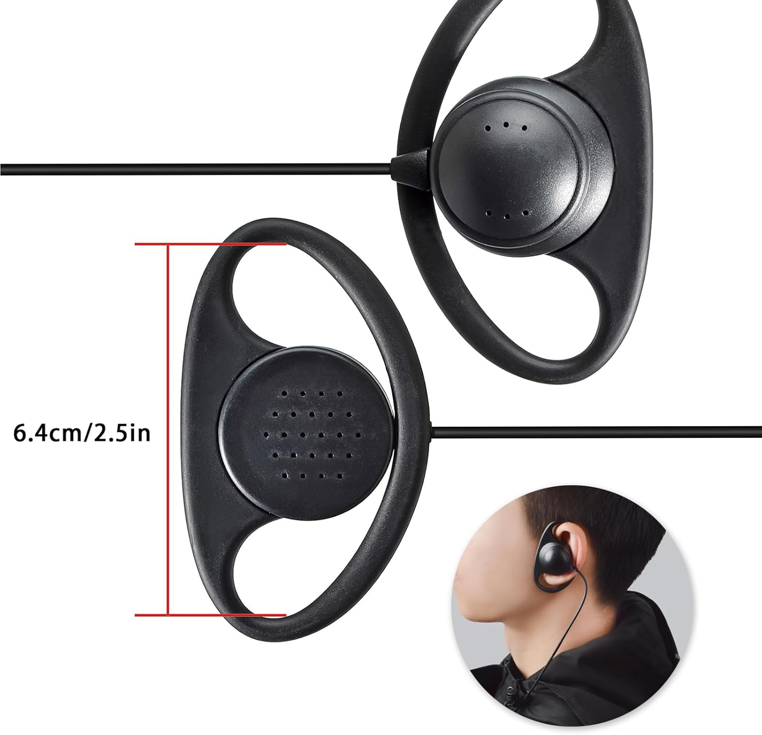 Walkie Talkie Earpiece with Mic for Motorola APX6000 APX8000 APX7000 Portable Radios, Radio Headset with G Shape Ear Hook for MOTOTRBO Xpr7550E XPR7550 Xpr7350E Xpr7380E Xpr7580E Digital Two-Way Radio image number 1