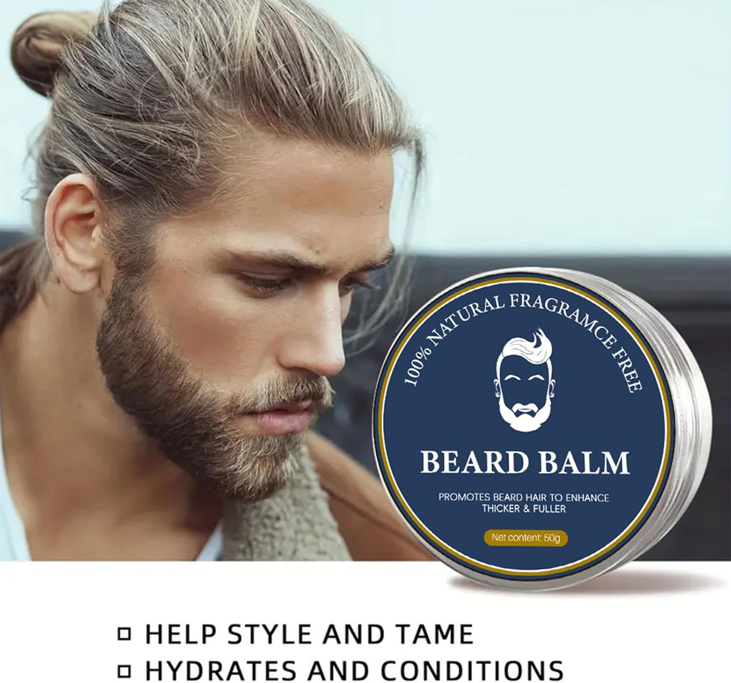 Beard Conditioner and Styler Beard Balm Nourishes, Shapes and Moisturizes for Beard Care (50 G) image number 4