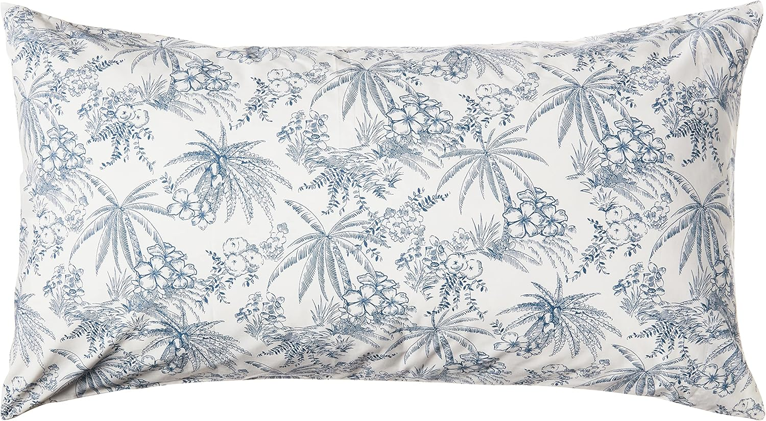 Tommy Bahama - King Sheets, Cotton Percale Bedding Set, Crisp & Cool, Stylish Home Decor (Pen and Ink Palm Blue, King)(Ushsa01035855) image number 5