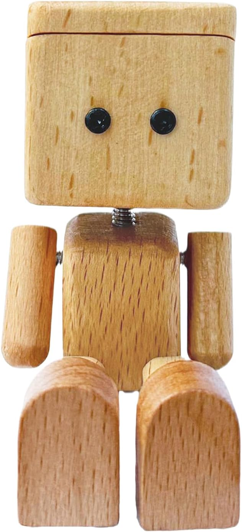 Wooden Shaking Man Figurine Car Ornament,Shaking Leg Car Decor,Wood Man Dashboard Bobble Figure,Handmade Magnetic Shake Feet Doll for Women Men Dad Father Husband Mother Friend