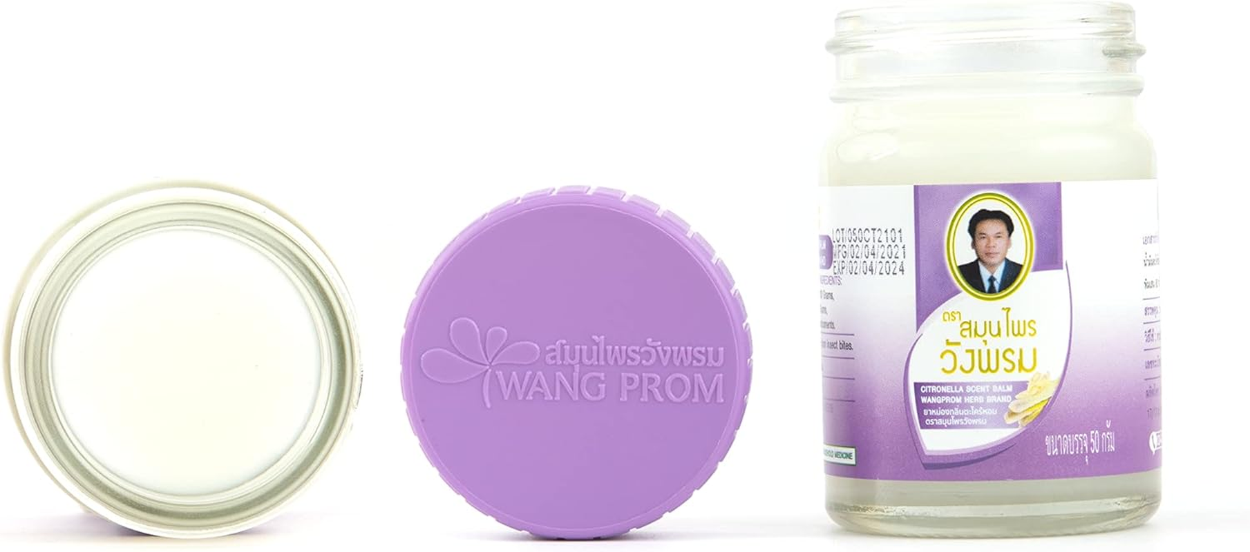 Wang Prom Lemongrass Scented Herbal Balm 50G (Pack of 3) - Pain Relief Rub for Adults (Unisex) - All Ages image number 4