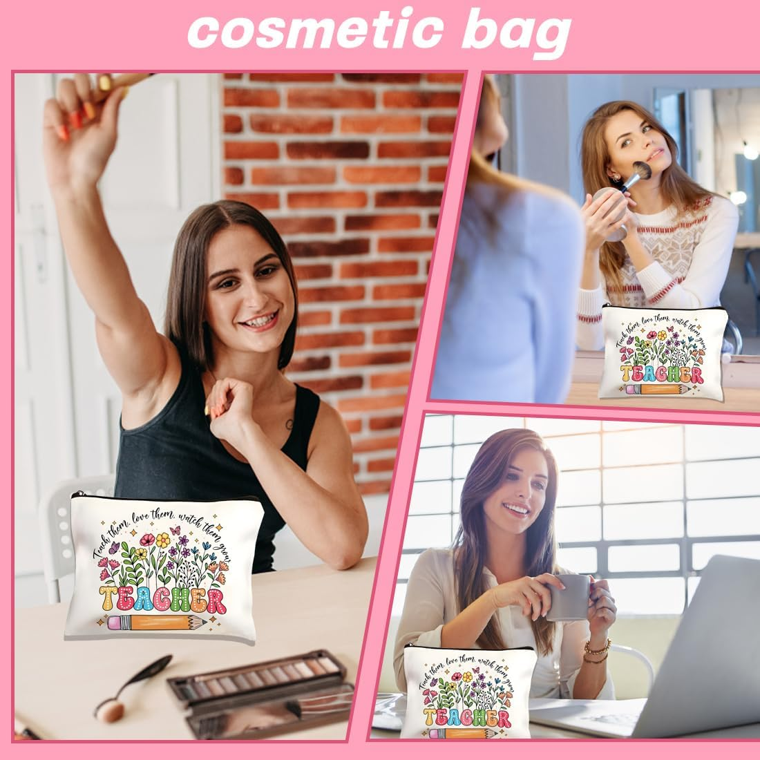 GXGM 1 X Canvas Bag Thank You Gifts, Multifunctional with Zip, Leaving Teacher'S Day, Leaving Nursery, Storage Bag image number 2