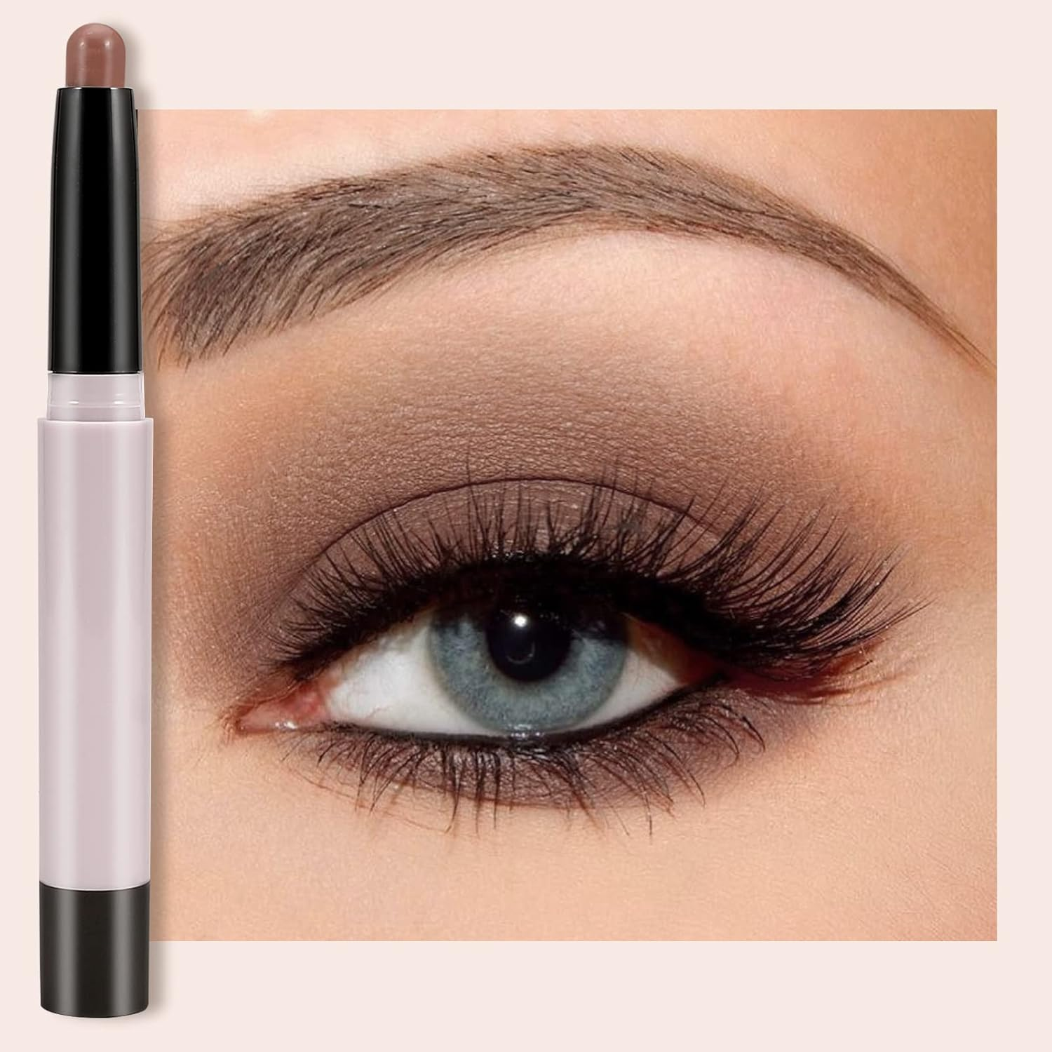 Boobeen Matte Eyeshadow Stick, Waterproof Eye Shadow Pencil Creamy, Long Lasting Eyeshadow Makeup, Rich Color for Dimensional Eye Makeup - 01 image number 2