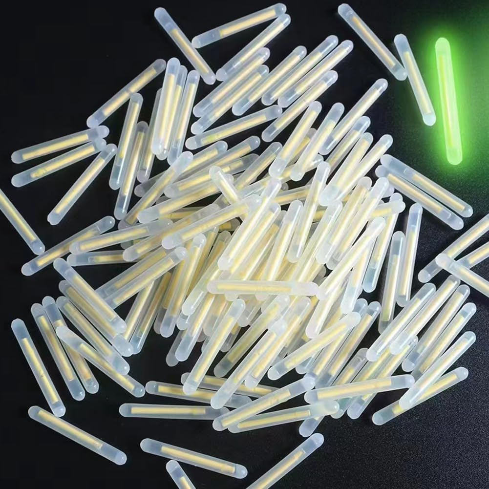 Puryupearl 100Pcs Yellow Fishing Float Light Stick Fluorescent Lightstick LED Fluorescent Dark Glow Sticks Fishing Float Accessories 3Mm Corks, Floats and Bobbers Terminal Tackle and Accessories image number 6