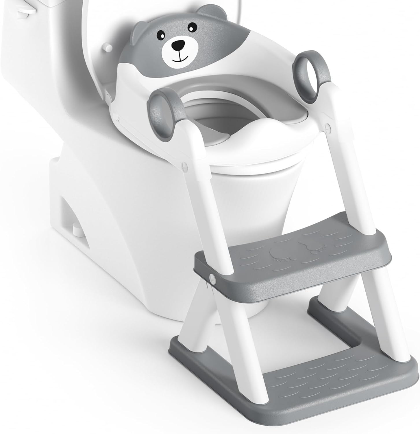 Potty Training Seat, Upgrade Toddler Toilet Seat for Kids Boys Girls, 2 in 1 Potty Training Toilet for Kids, Splash Guard Anti-Slip Pad Step Stool（Brown）, XTL-8868