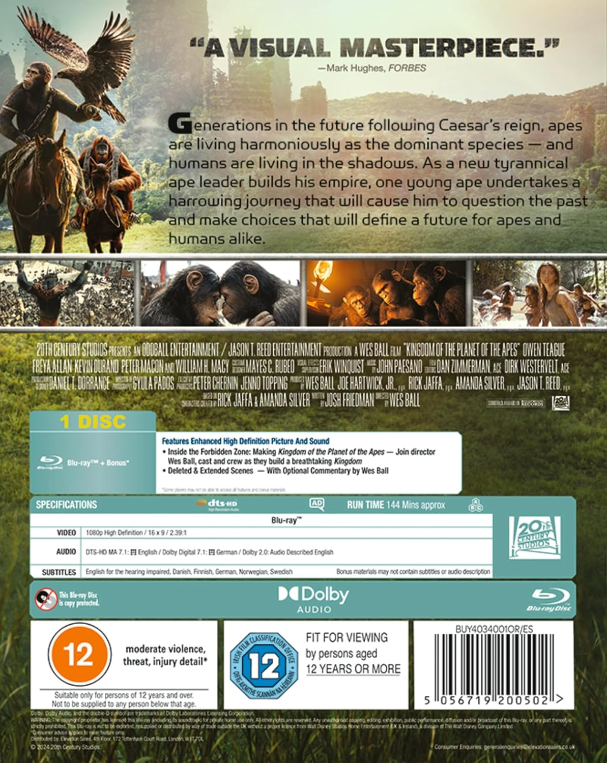 The Kingdom of the Planet of the Apes [Blu-Ray] [Region a & B & C] image number 2
