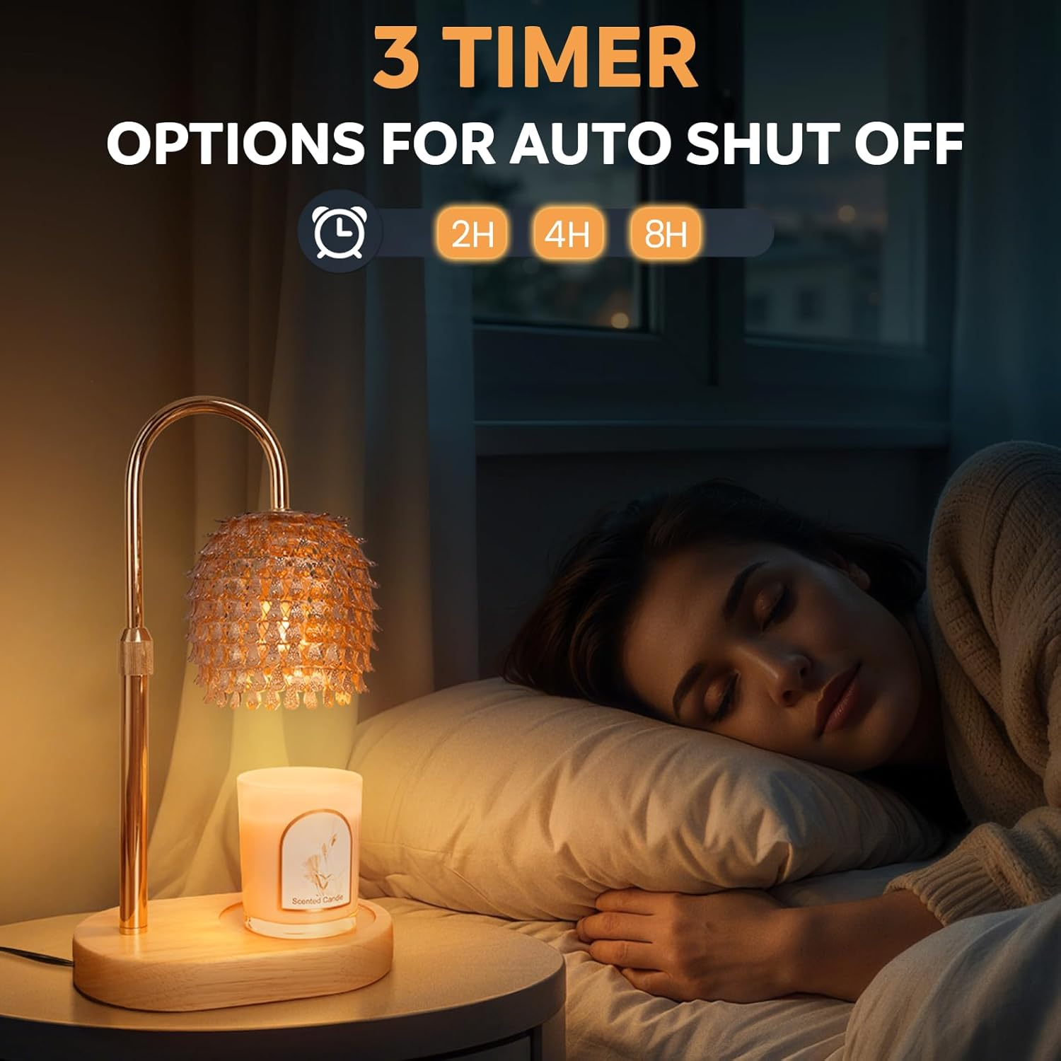 SHARE&CARE Candle Warmer Lamp with Timer Dimmable, Adjustable Height, House Warming Gifts New Home Room Decor, Birthday Gifts for Women Mom, Wax Warmer Lamp for Jar Candles image number 4