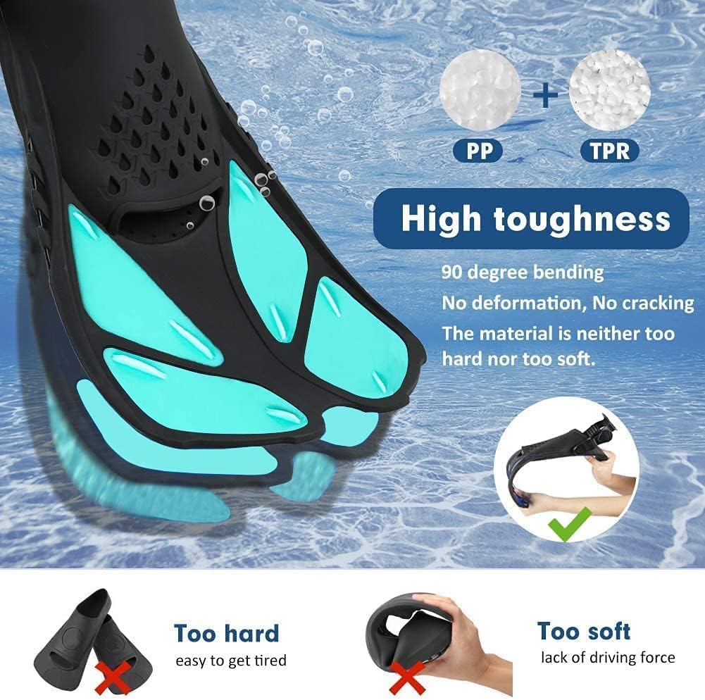 Snorkel Fins, Full Foot Pocket Swim Fins for Snorkeling, Diving image number 2