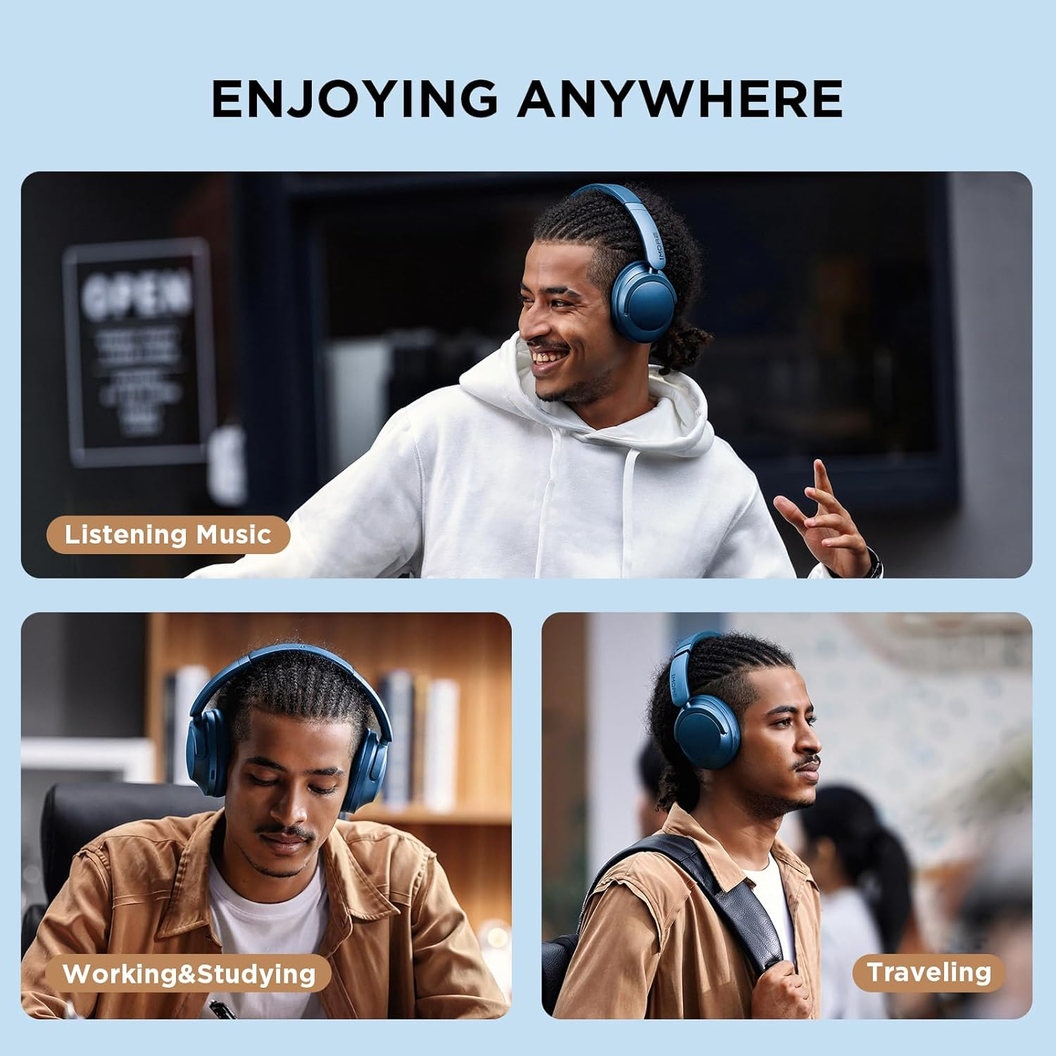 1MORE Sonoflow Active Noise Cancelling Headphones, over Ear Bluetooth Headphones with LDAC, Hi-Res Wireless Audio, 70H Playtime, 5 Mics, Clear Calls, Preset EQ, App, Foldable Earphones,Silver image number 2