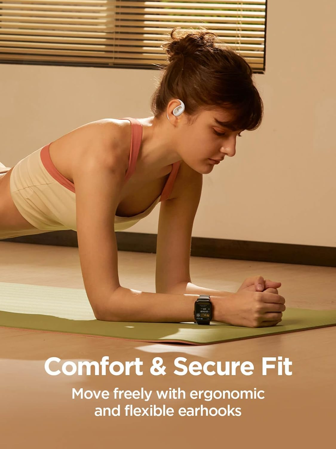 1MORE S31 Open Ear Earbuds, Bluetooth 5.3 Headphones, Sports Earbuds Split Design with Ear Hooks, Wireless Earbuds with 4 Microphones for Clear Calls, 8.2G Lightweight Earphones, IPX5, EQ, 30H (White) - White image number 3