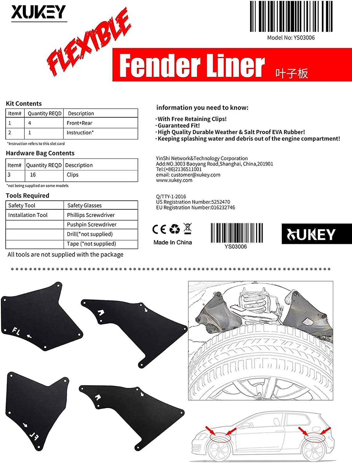 XUKEY Fender Liners Splash Shield Mudguards for Toyota Land Cruiser Prado 120 J150 J120 150,For Lexus GX 470 GX 460 2003-2020 Mud Flaps Guards Mudflaps OE Number:53735-35150,53736-35150,53886-35020 image number 3