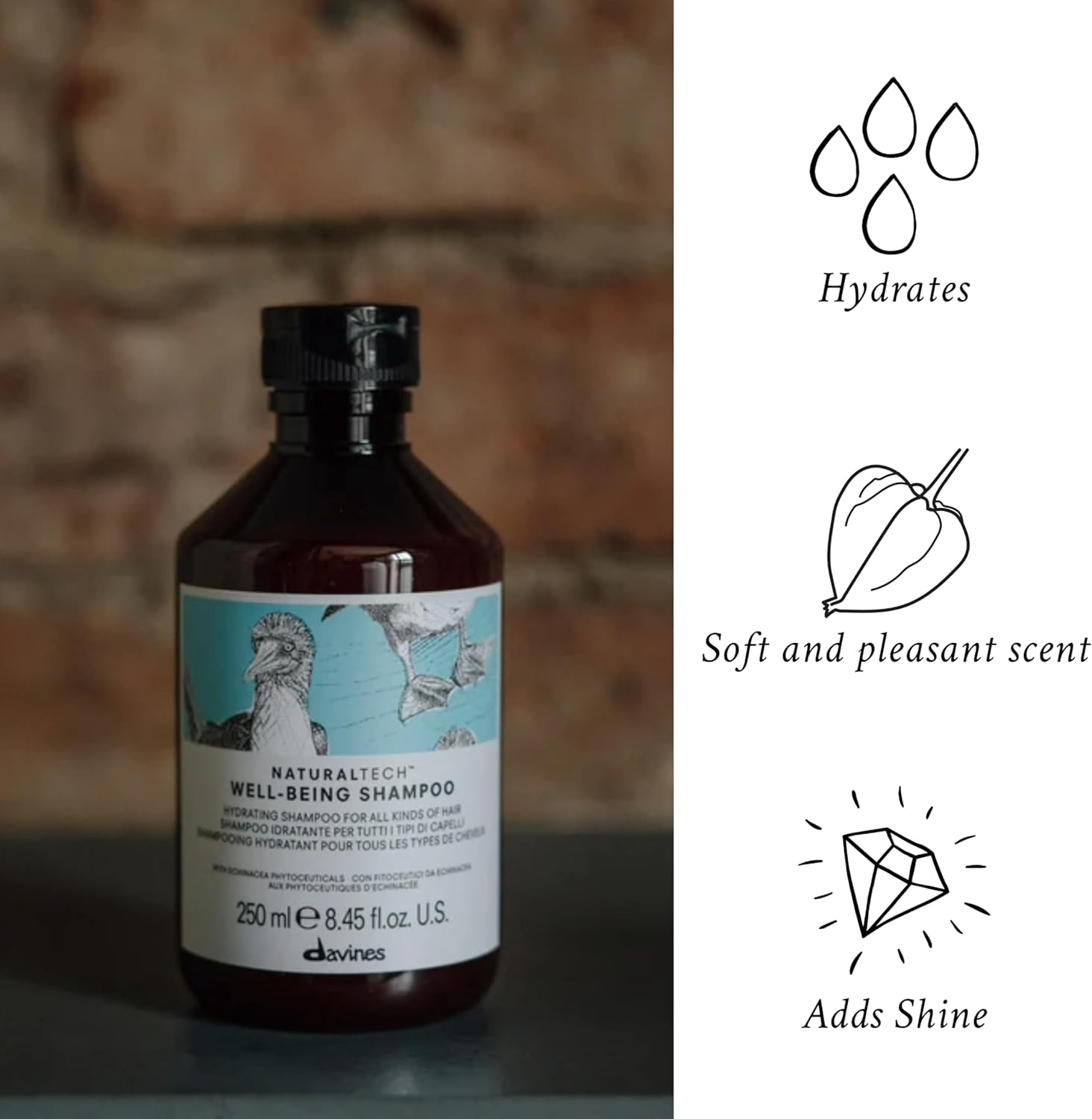 Davines Naturaltech Well-Being Shampoo by Davines for Unisex - 8.45 Oz Shampoo, 253.49999999999997 Milliliters image number 3