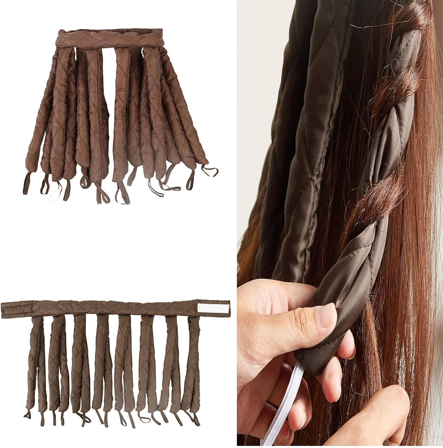 Curlers for Sleeping - Heat-Free Curling Iron, Curling Set for Long and Short Hair, Head-Attached Curling Iron, Heat-Free Curling Headband, Curling Iron Headband, Sleep Curling Iron Set, Hit image number 1