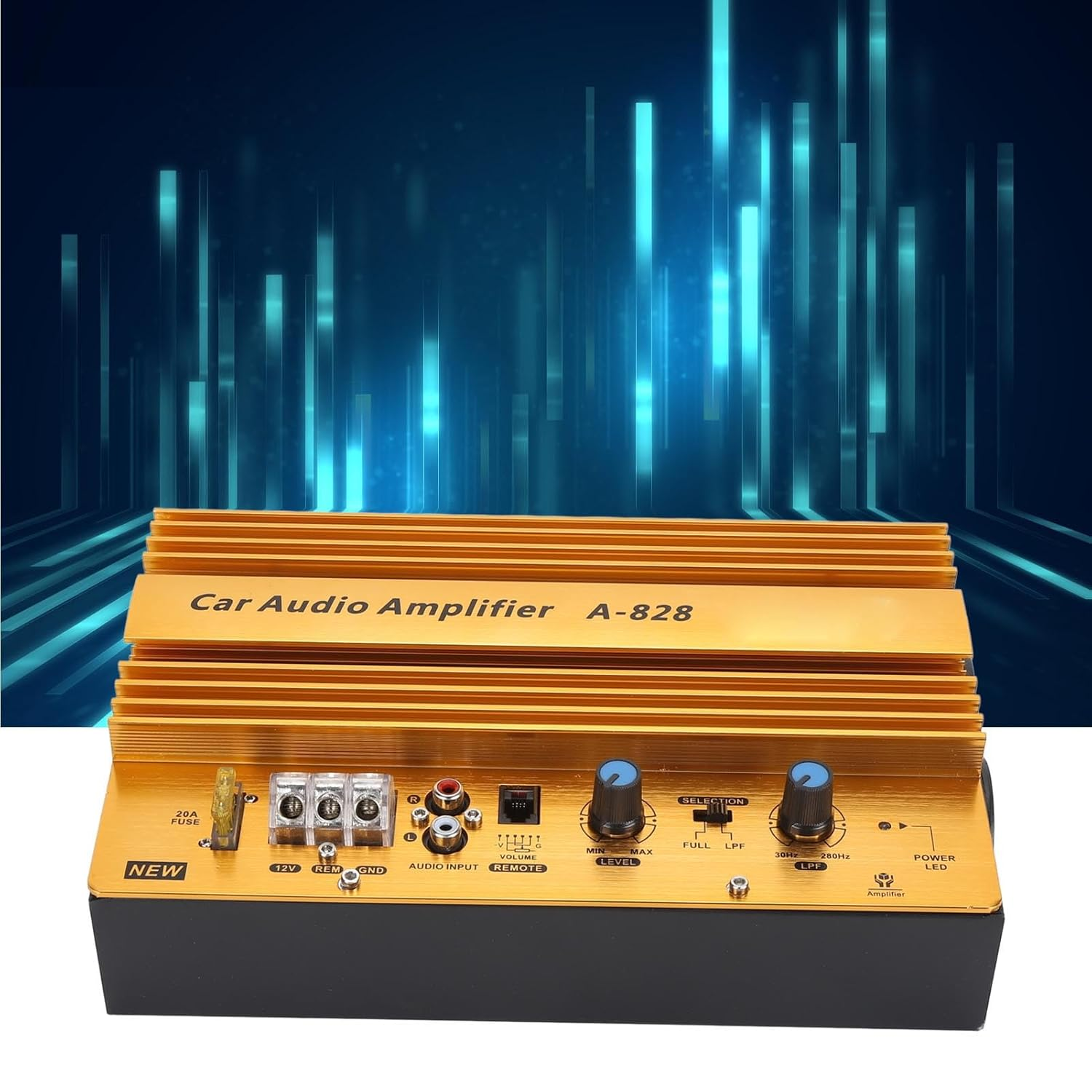 1280W Car Audio Amplifier High Power Subwoofer System 12V Aluminum Alloy Plate 12 Inch Woofer Speaker for Vehicle Sound Upgrade image number 6