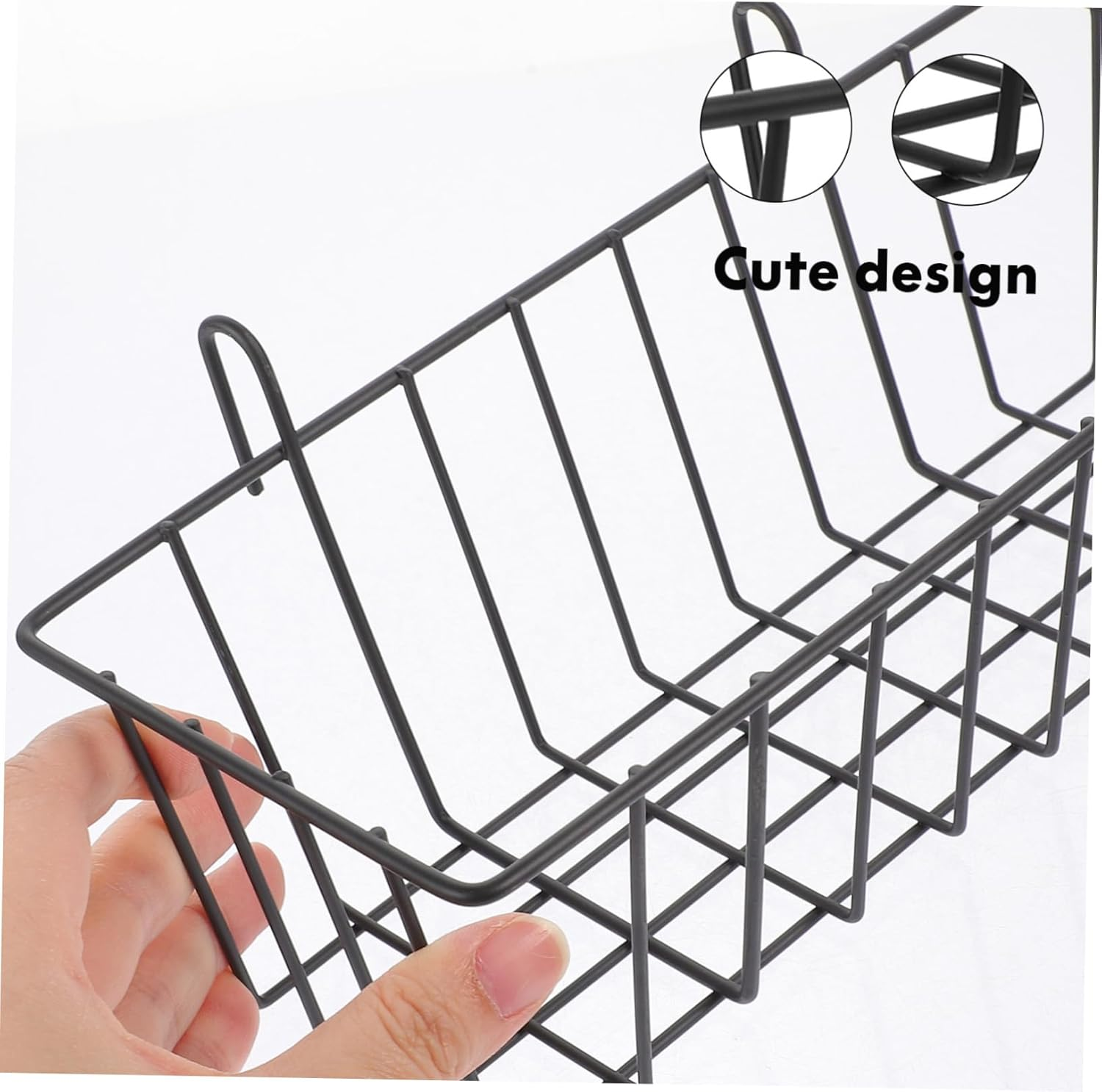 Rabbit Hay Feeder Metal Rack for Cage Convenient Bunny Hay Holder Durable Wear-Resistant Design Easy to Clean and Store for Daily Use - Black image number 5